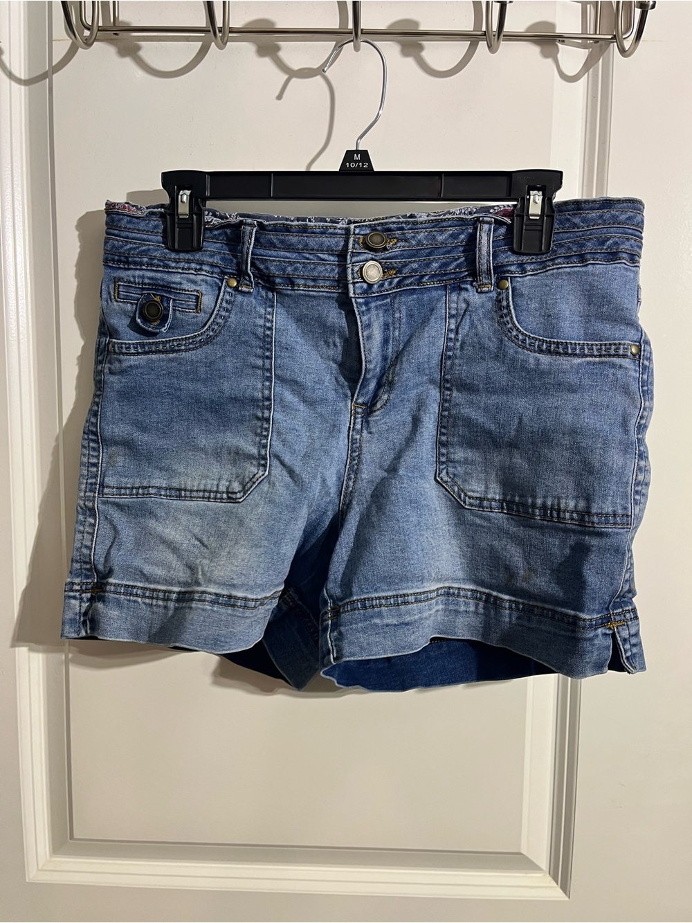 one 5 one Light Blue Denim Utility Shorts
